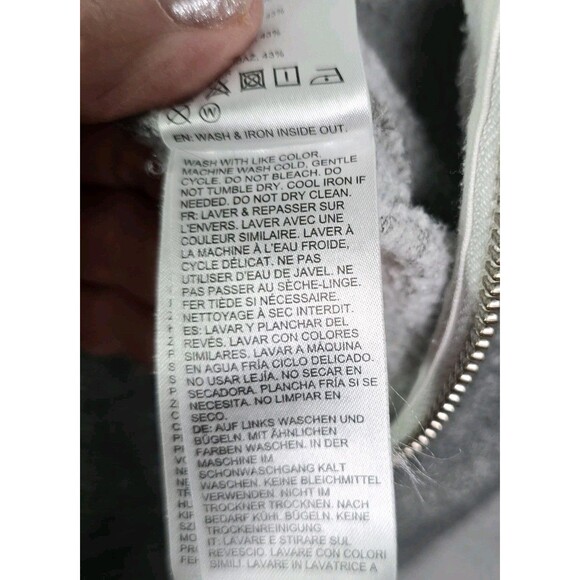 Quiksilver Full Zip Hoodie M Gray & Light Blue Colorblock Streetwear - Picture 13 of 16